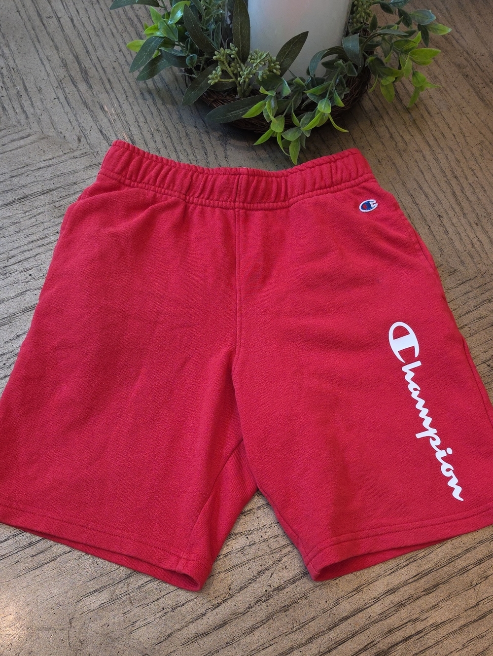 Champion Kids' Red Logo Athletic Shorts Size 8